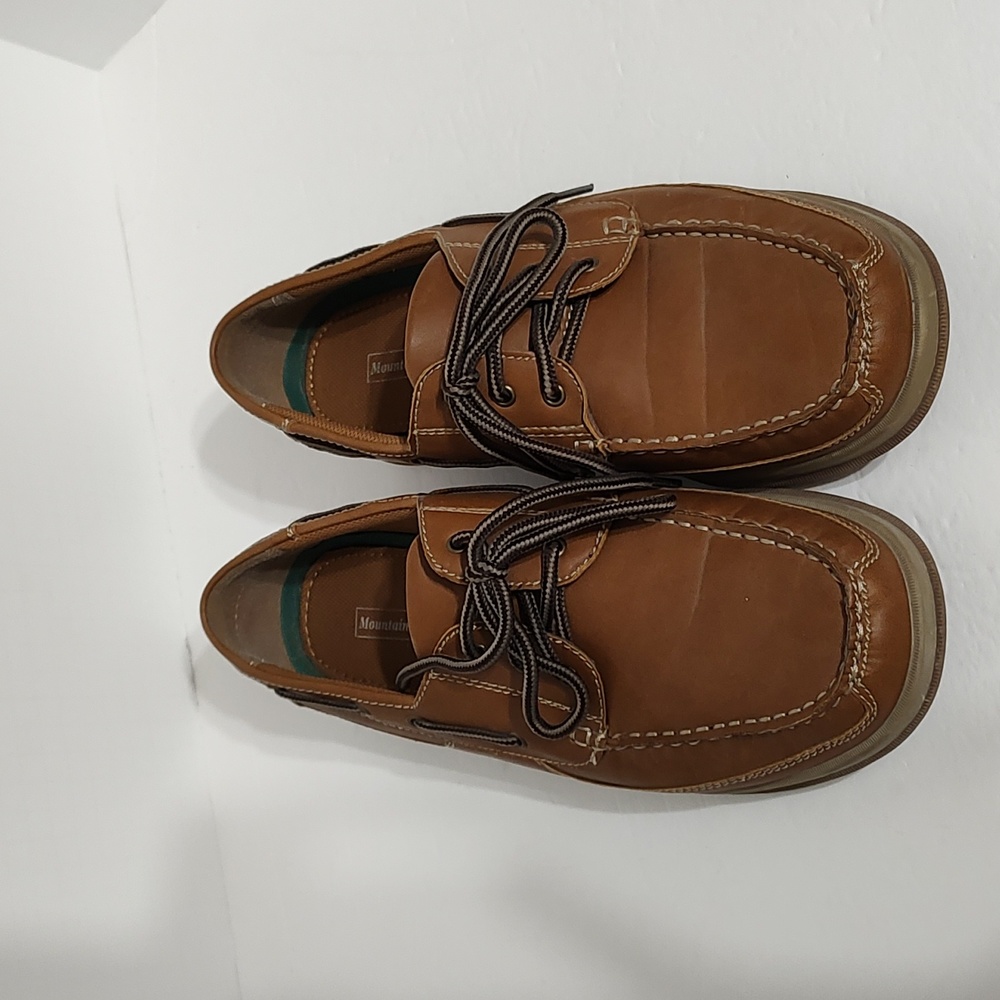 Men's Tan Mountain Creek Tie Up Boat Shoes sz 12 W